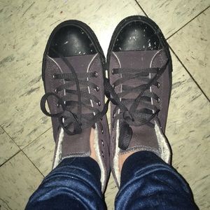 Converse Purple and Black winter boots high tops